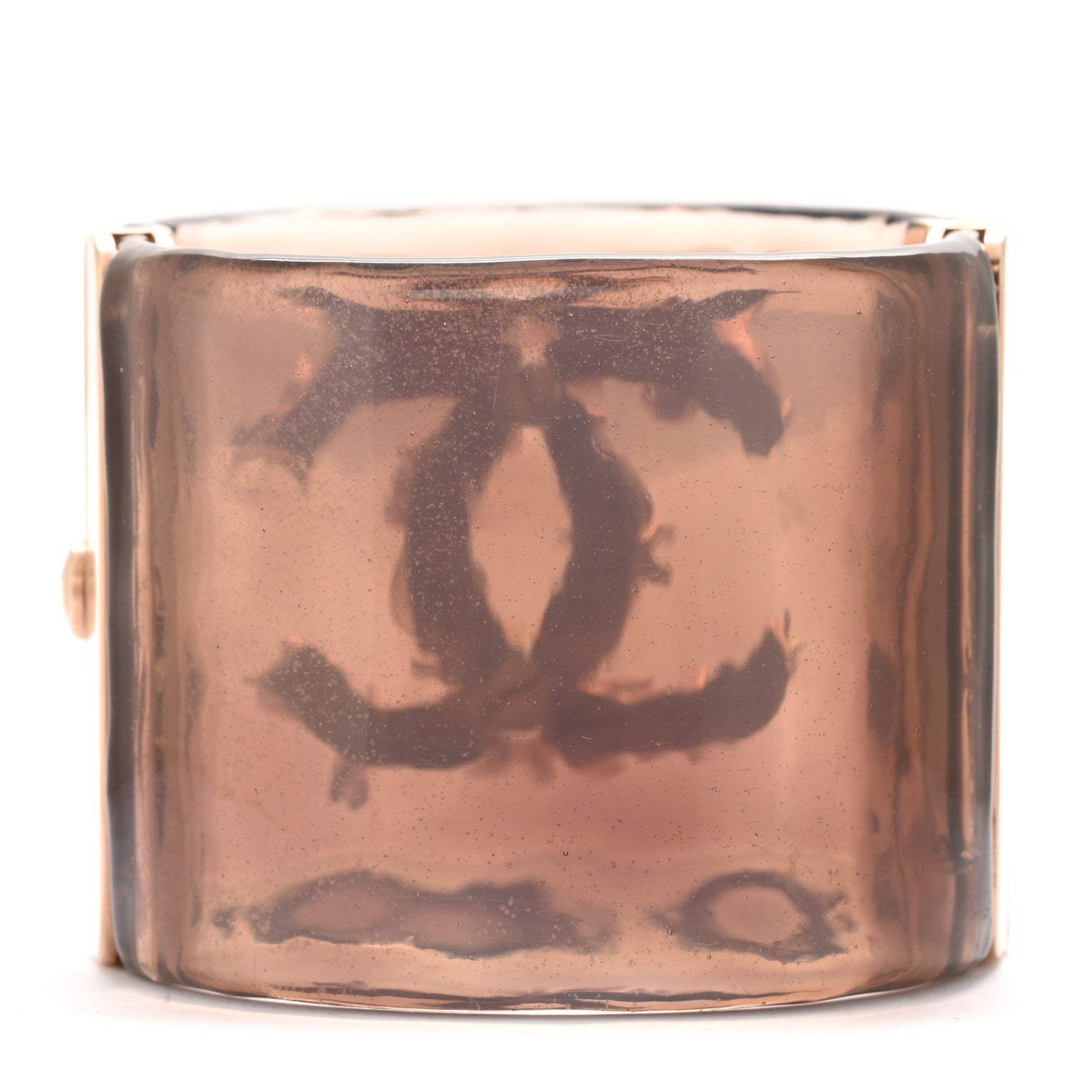 Chanel Lucite Crystal Pearl Gripoix CC Cuff Purple 3 of 5