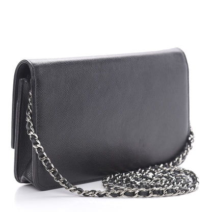 Chanel Caviar Sevruga Wallet On Chain WOC Black 3 of 14
