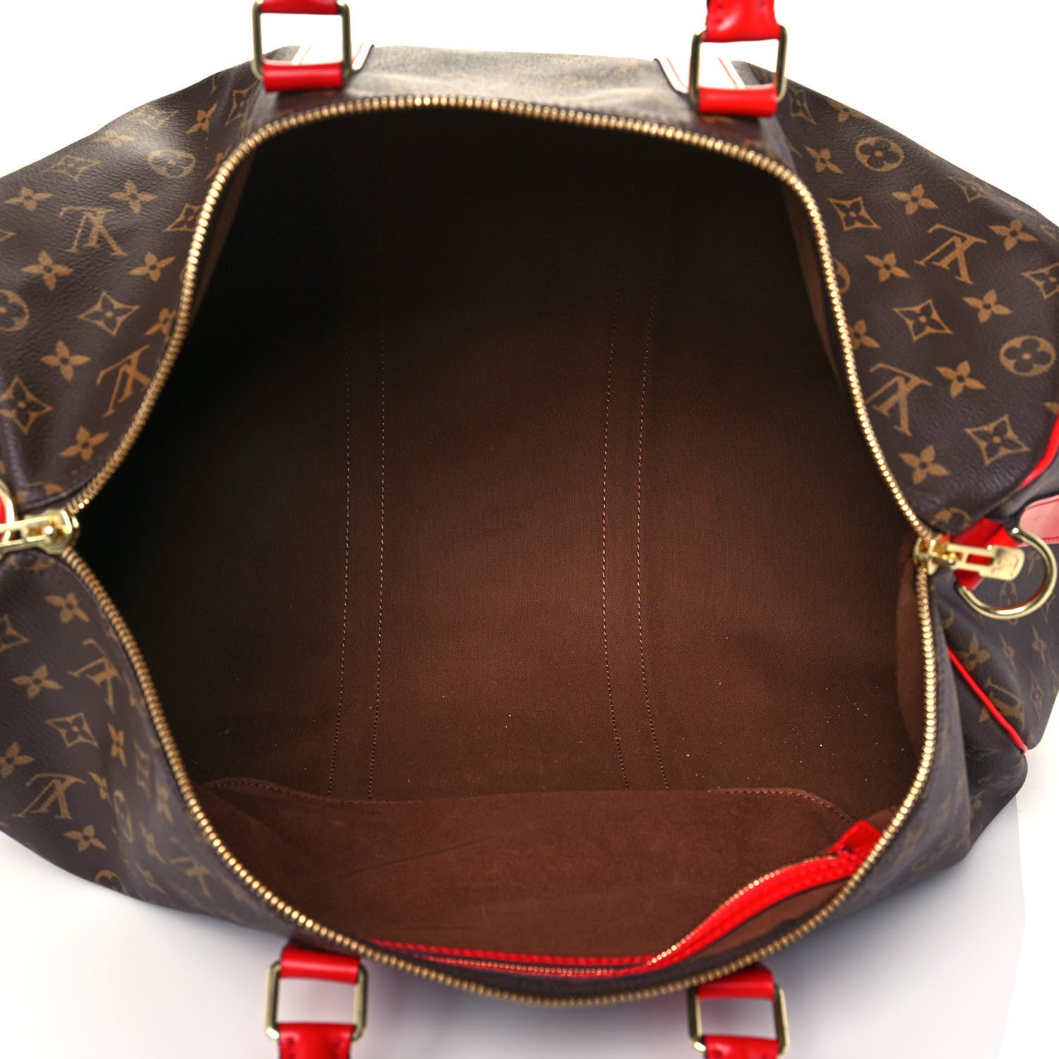 Louis Vuitton Calfskin Monogram Keepall Bandouliere 50 Coquelicot 5 of 14
