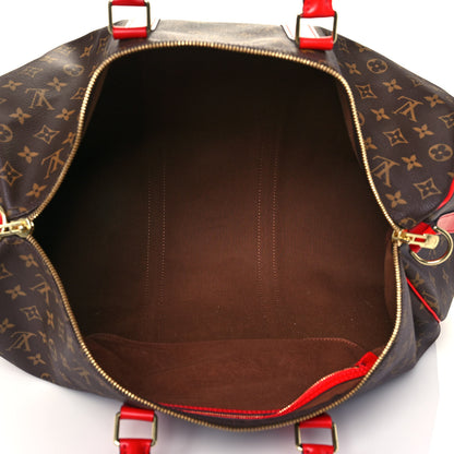 Louis Vuitton Calfskin Monogram Keepall Bandouliere 50 Coquelicot 5 of 14