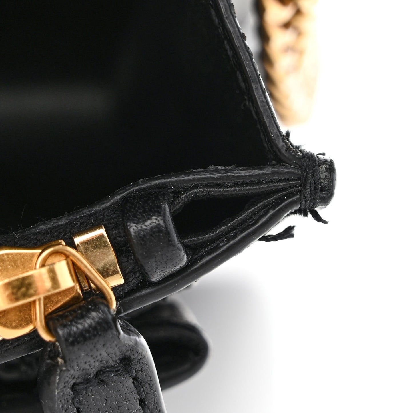 Pony Hair Calfskin Leopard Print Monogram Sunset Chain Wallet Black
