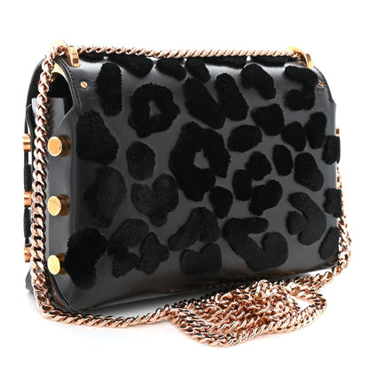 Jimmy Choo Calfskin Leopard Lockett Petite Shoulder Bag Black 3 of 10