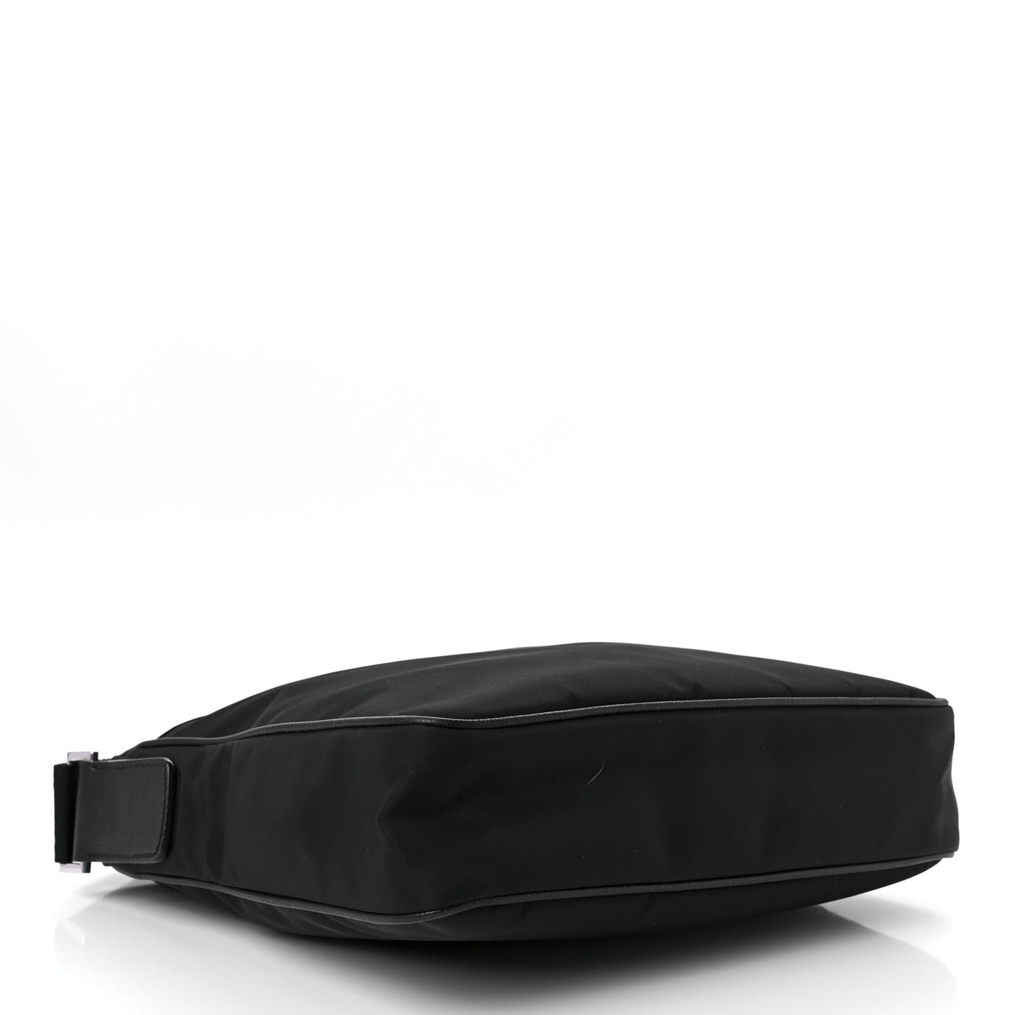 Tessuto Nylon Saffiano Flat Messenger Bag Black