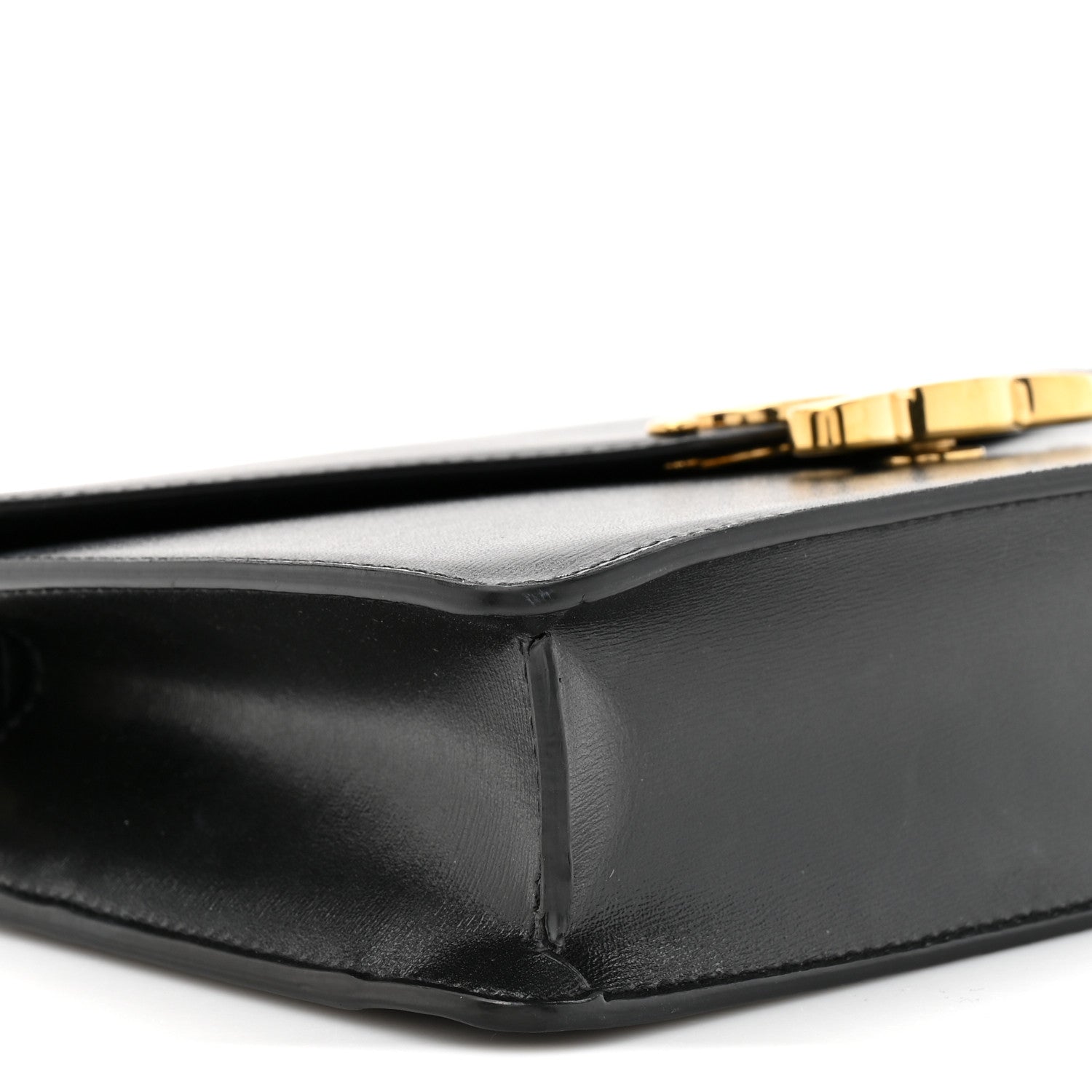Celine Shiny Calfskin Triomphe Margo Wallet on Chain Black 10 of 13