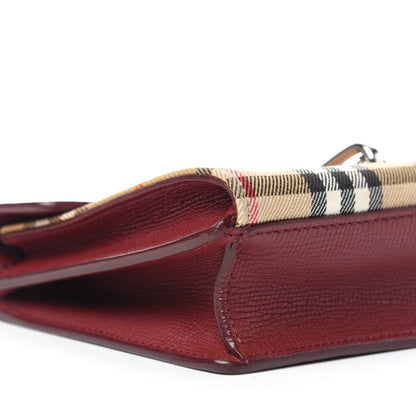 Burberry Derby Calfskin House Check Mini Macken Crossbody Bag Russet Red 7 of 9