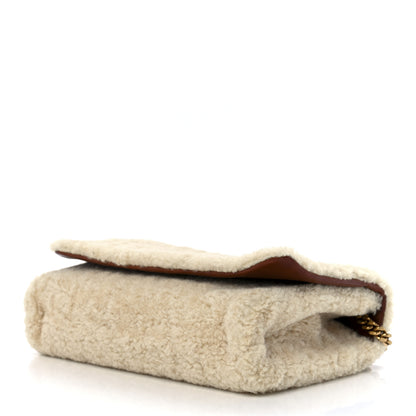 Saint Laurent Shearling Small Monogram Kate Satchel Beige 12 of 16