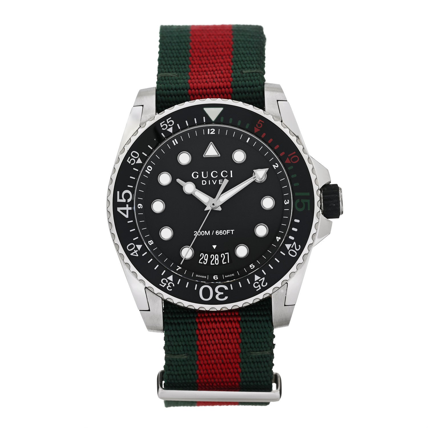 Gucci Stainless Steel Nylon 45mm Dive Quartz Watch Black 1 of 5