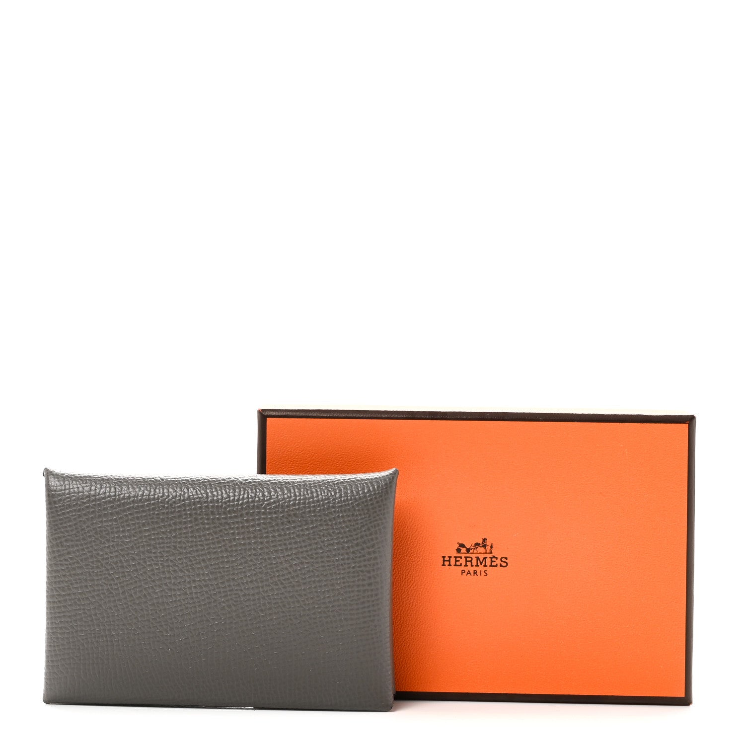 Hermes Epsom Calvi Card Case Gris Meyer 8 of 8