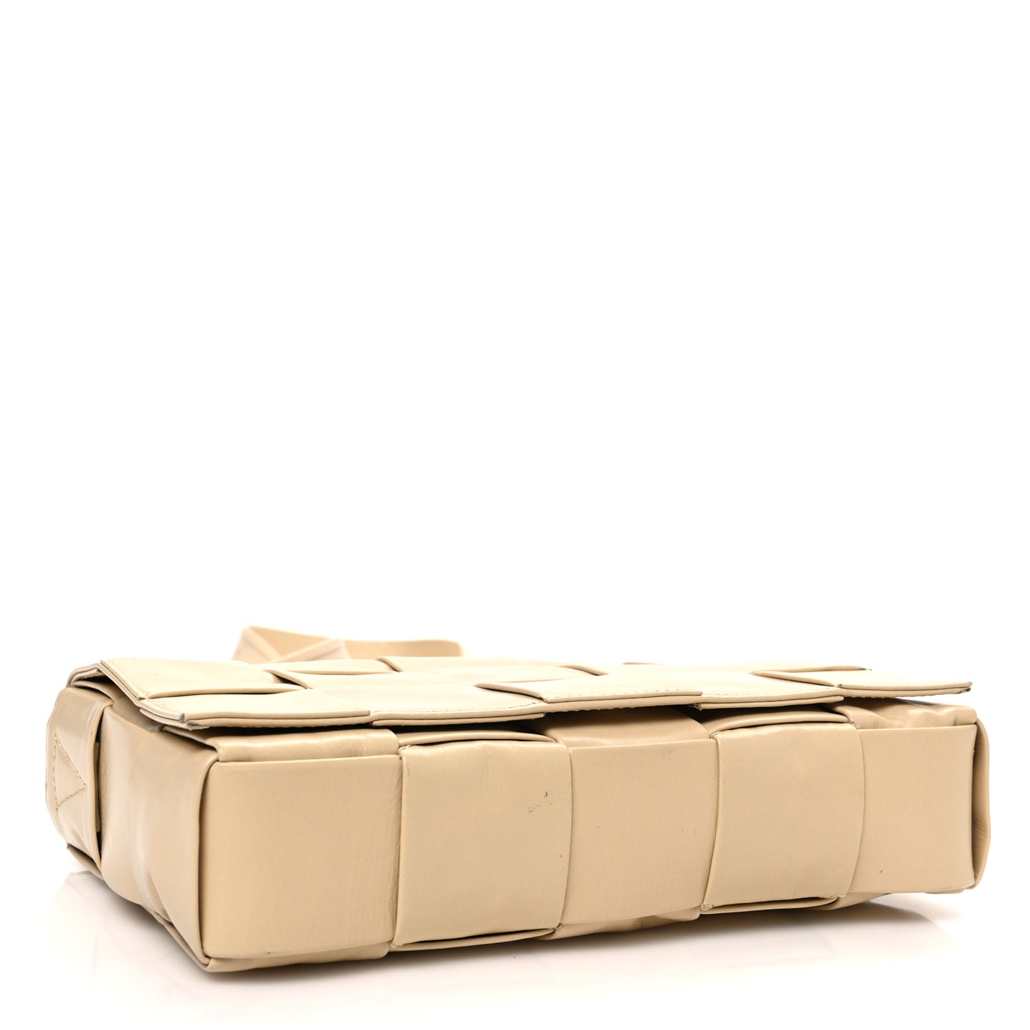 Paper Calfskin Maxi Intrecciato Cassette Crossbody Bag Porridge