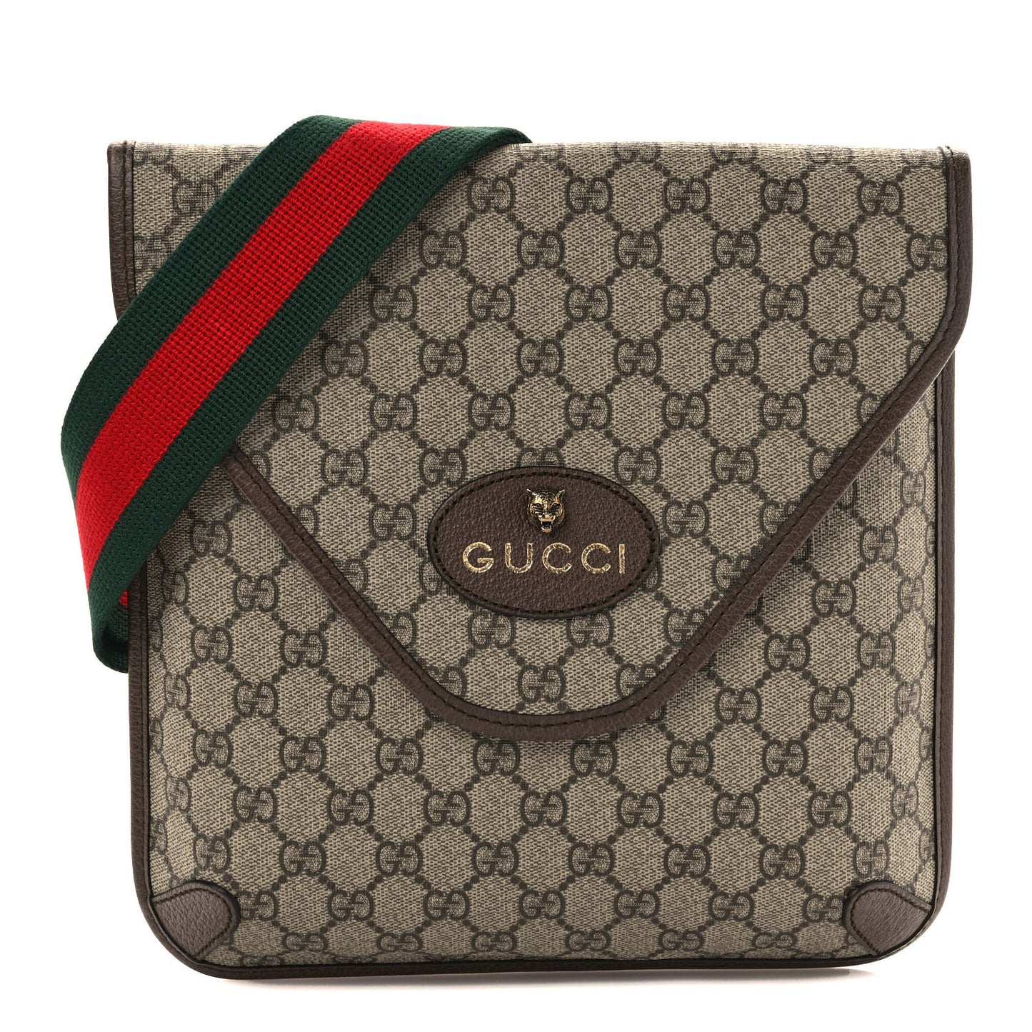 GG Supreme Monogram Web Medium Neo Vintage Flap Messenger Bag Beige New Acero