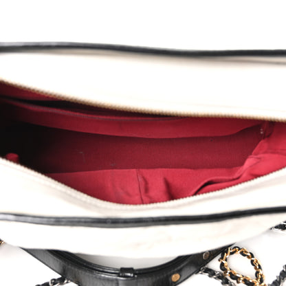 Chanel Aged Calfskin Quilted Medium Gabrielle Hobo Black White 5 of 10