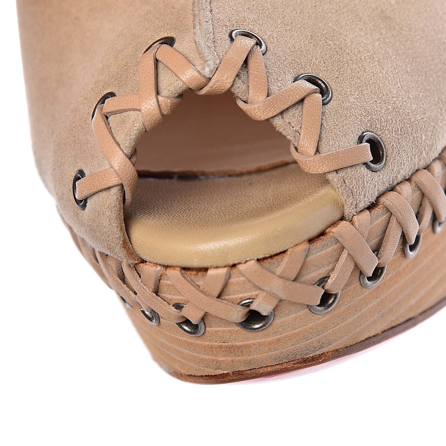 Christian Louboutin Suede Sablina 140 Platform Mules 36.5 Beige 14 of 14