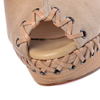 Christian Louboutin Suede Sablina 140 Platform Mules 36.5 Beige 14 of 14