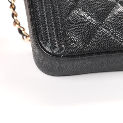 Chanel Caviar Quilted Small Boy Clutch With Chain Black 15 of 17