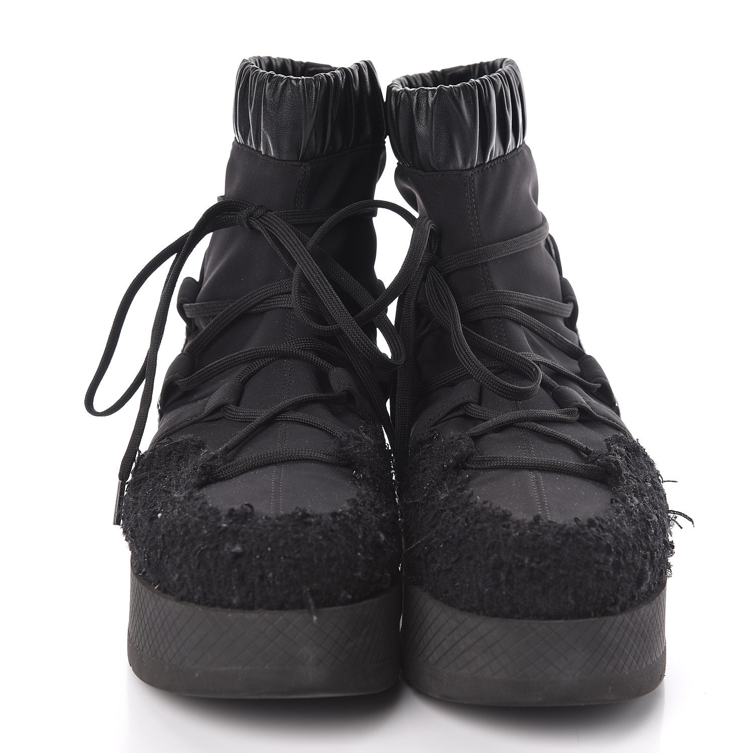 Chanel Calfskin Nylon Boots 40 Black 2 of 6