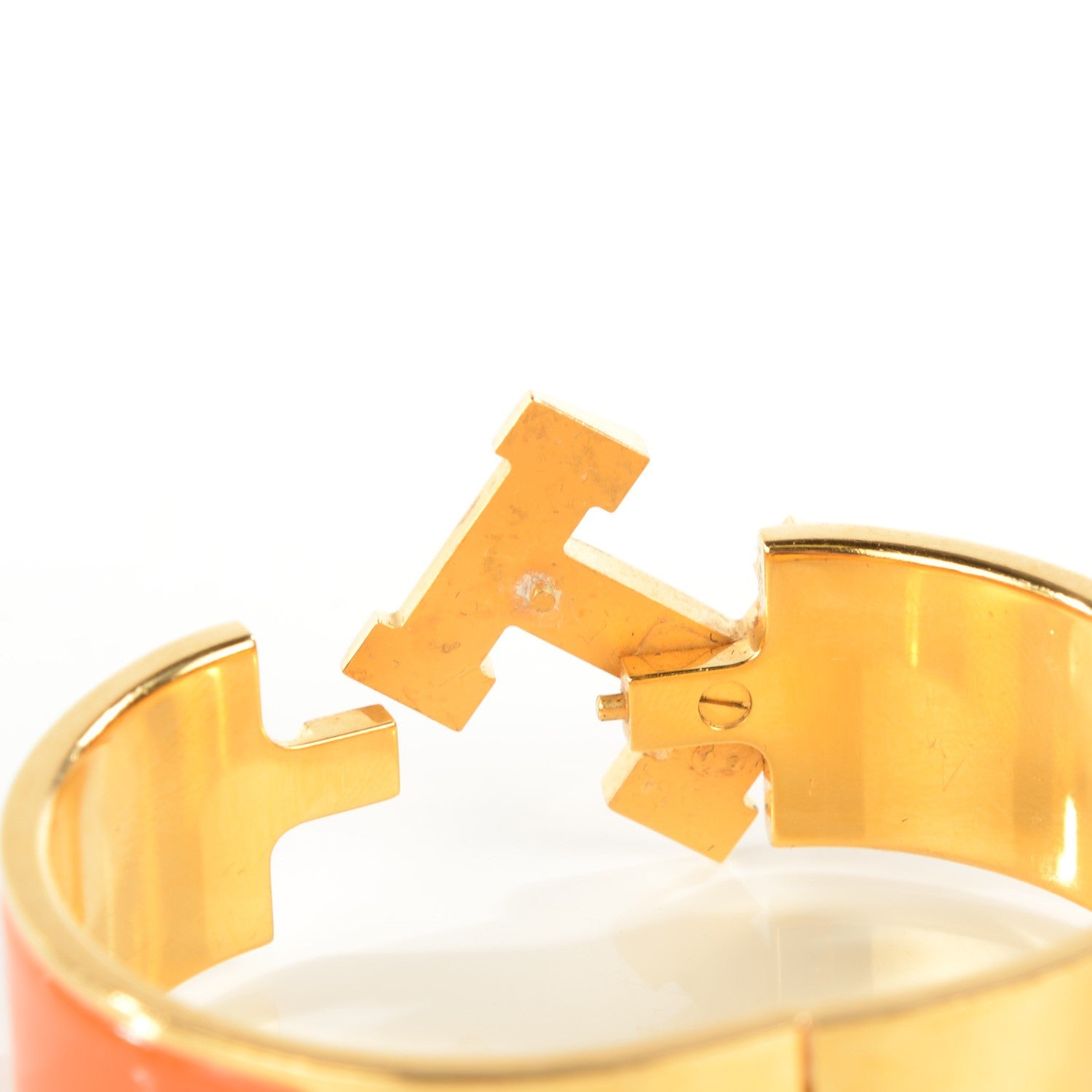 Hermes Enamel Wide Clic Clac H Bracelet PM Orange 4 of 5