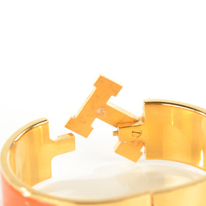 Hermes Enamel Wide Clic Clac H Bracelet PM Orange 4 of 5