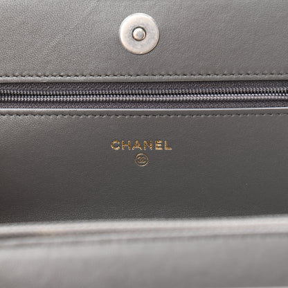 Chanel Lambskin Quilted Chanel 19 Wallet On Chain WOC Dark Grey 6 of 12