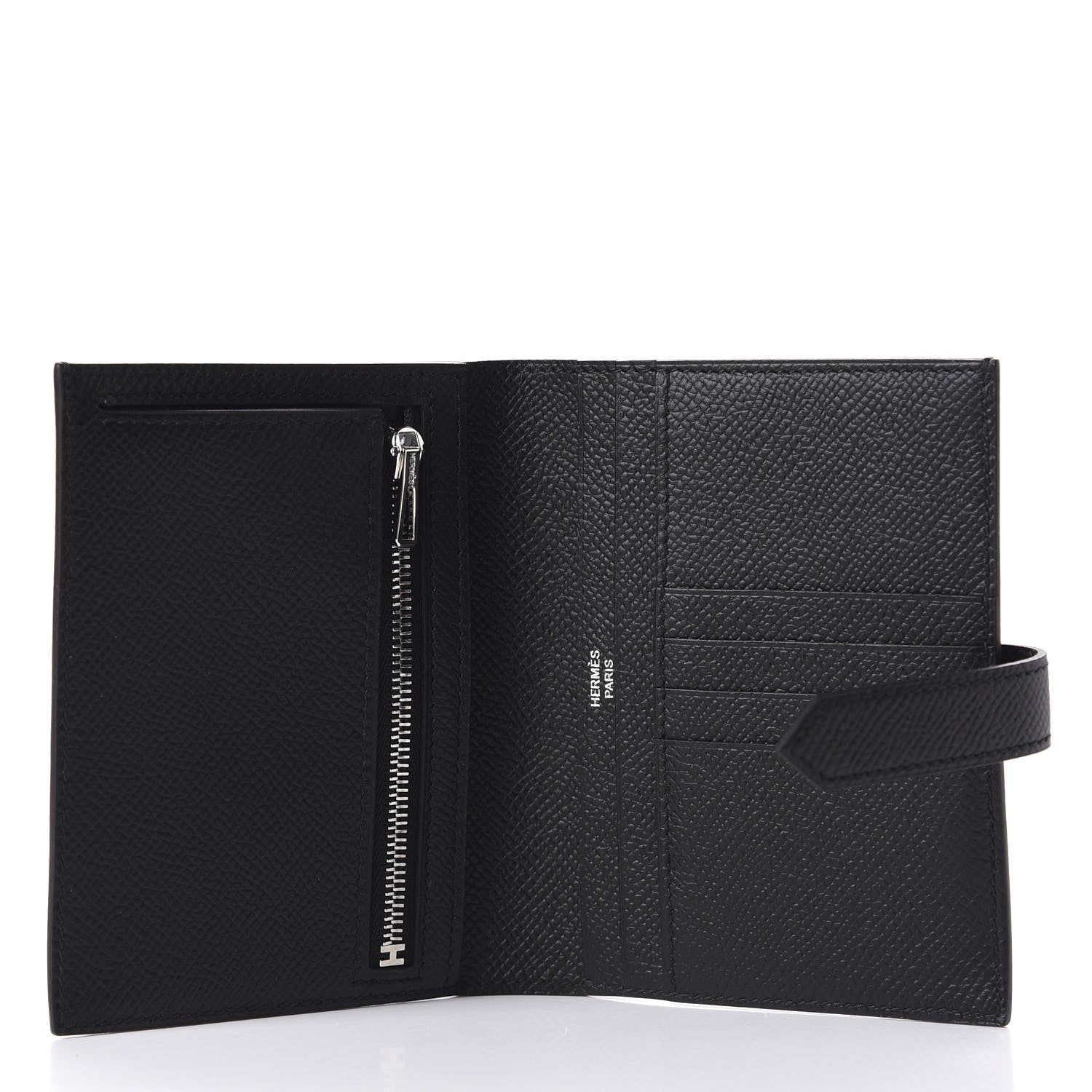 Hermes Epsom Bearn Compact Wallet Black 7 of 12