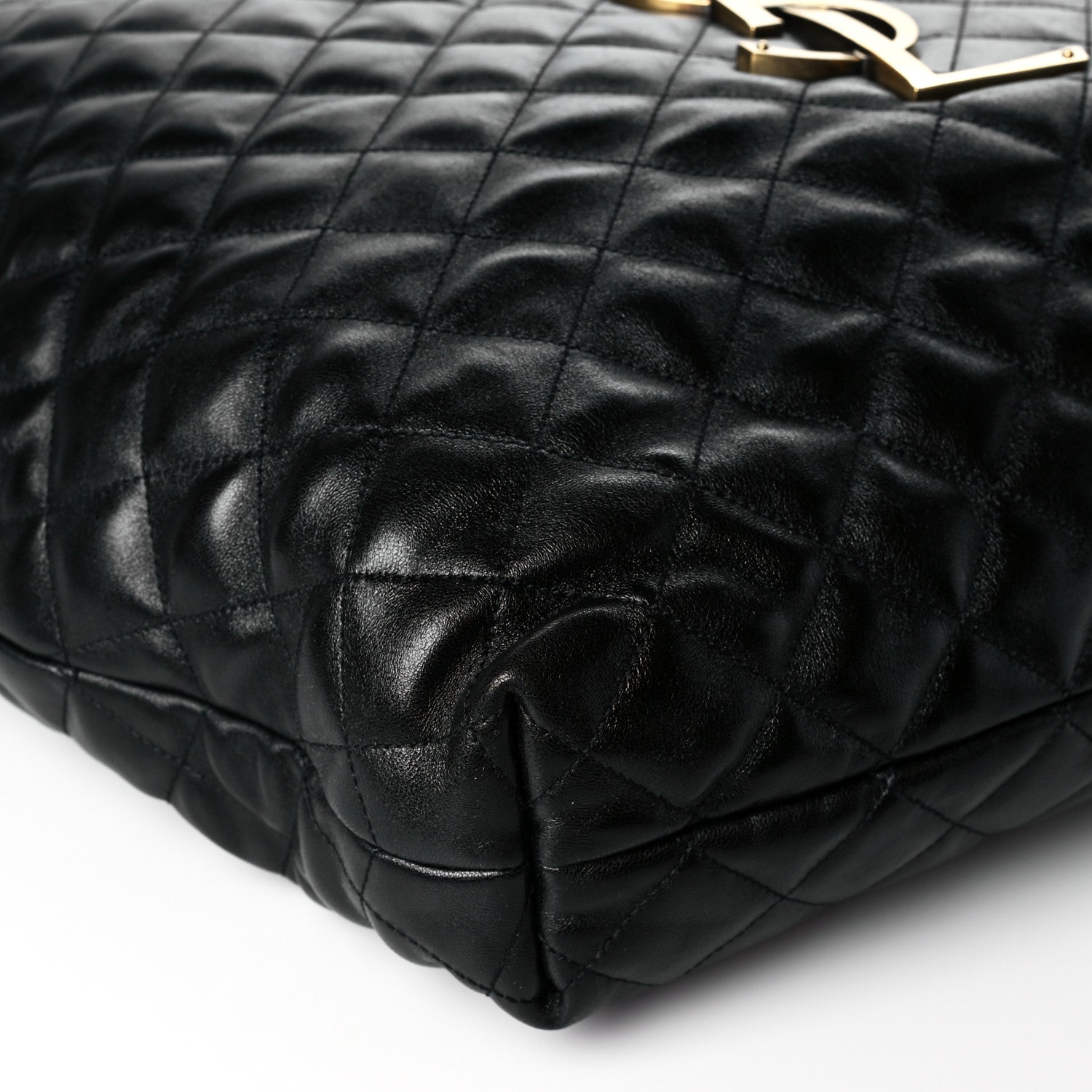 Saint Laurent Lambskin Quilted Maxi Icare Shopping Tote Black 10 of 11