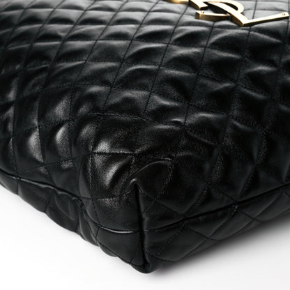 Saint Laurent Lambskin Quilted Maxi Icare Shopping Tote Black 10 of 11