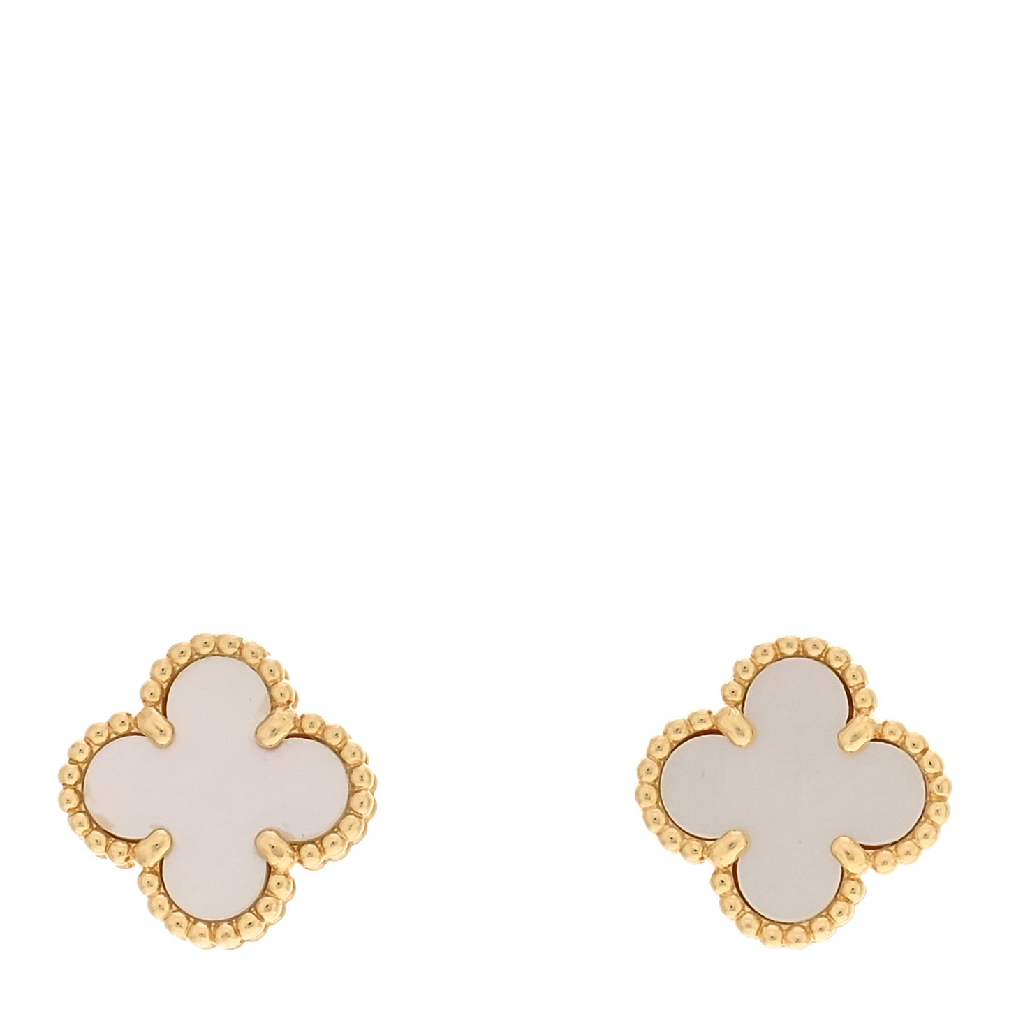 18K Yellow Gold Mother of Pearl Sweet Alhambra Earrings
