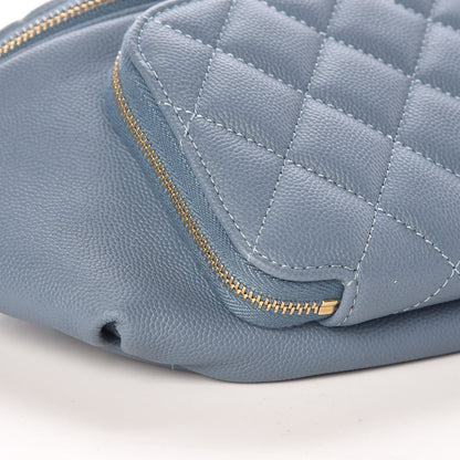 Chanel Caviar Quilted Business Affinity Waist Bag Blue 5 of 10