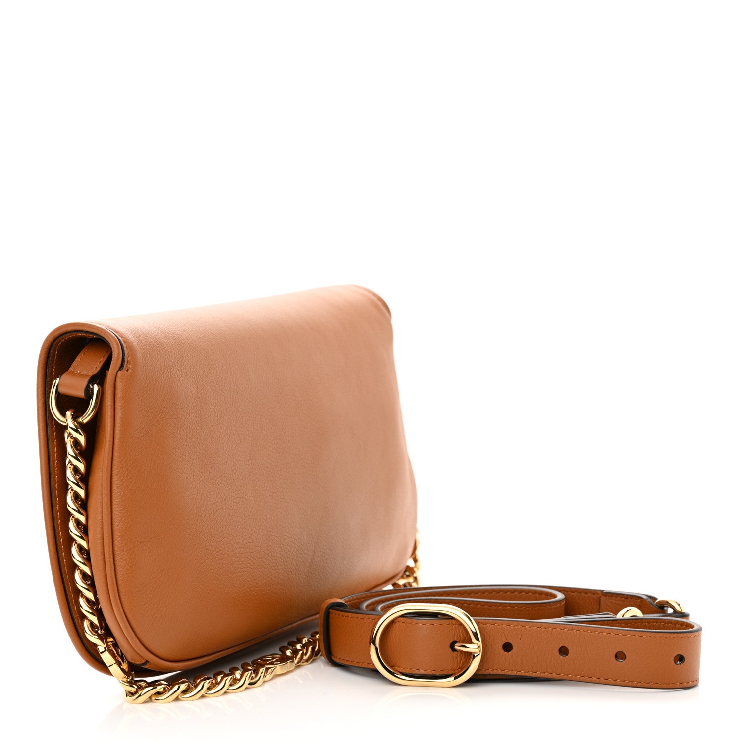 Gucci Roxy Calfskin Blondie Chain Shoulder Flap Bag Blondie Cognac 3 of 10