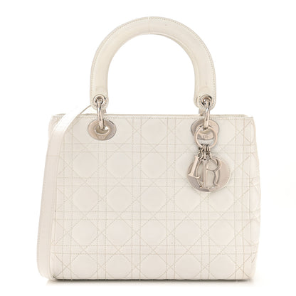 Christian Dior Lambskin Cannage Medium Lady Dior White 1 of 17