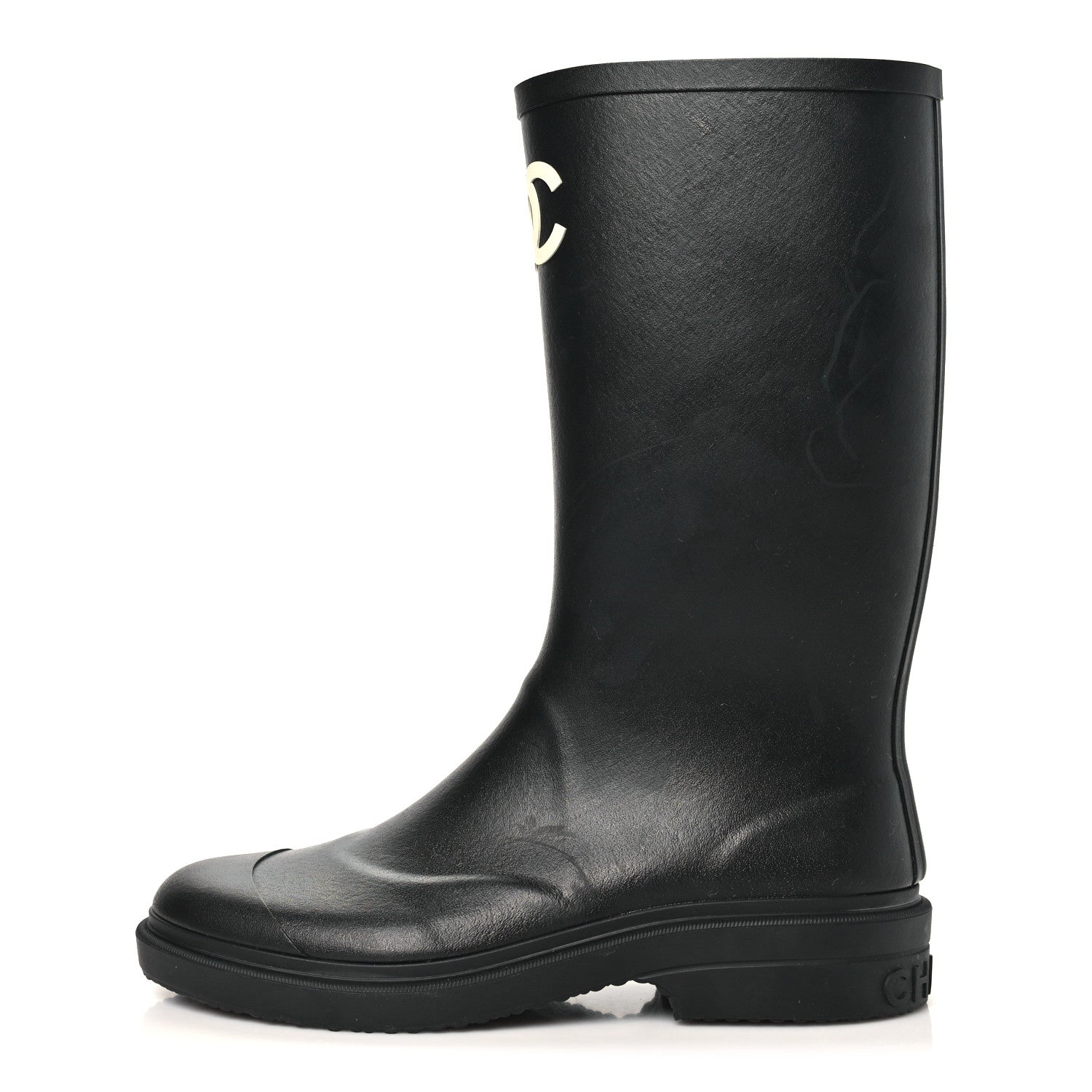 Chanel Caoutchouk CC High Boots 41 Black 1 of 10