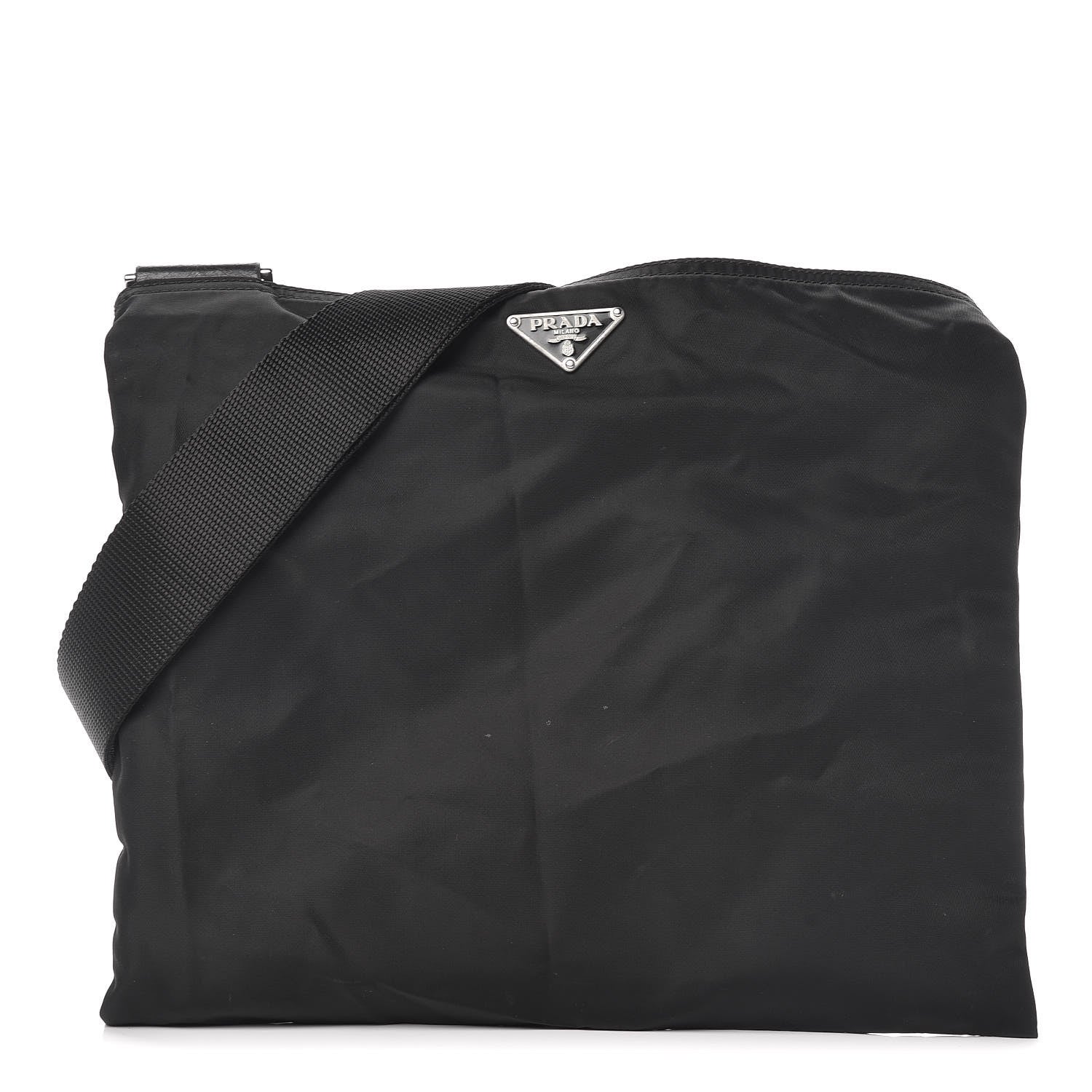 Prada Nylon Flat Messenger Bag Black 1 of 13