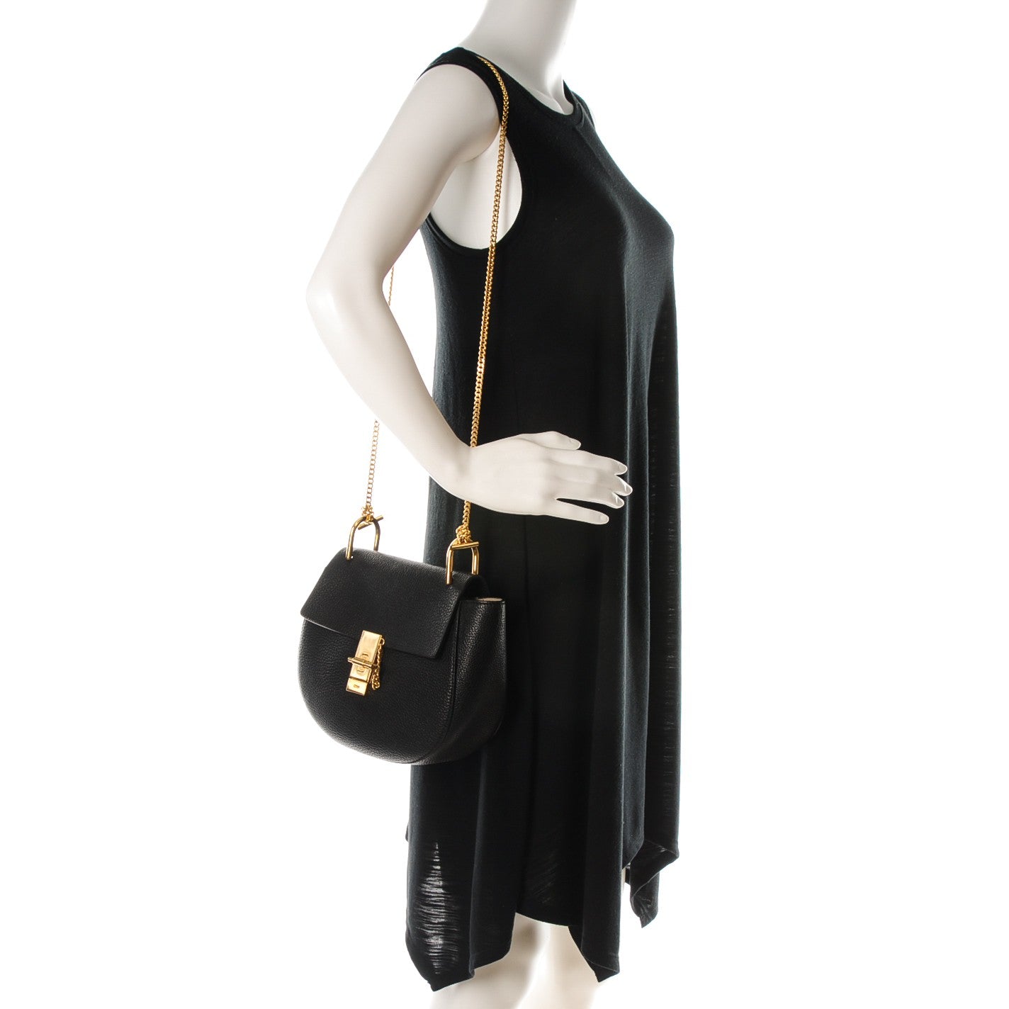 Chloe Grained Lambskin Drew Shoulder Bag Black 2 of 7