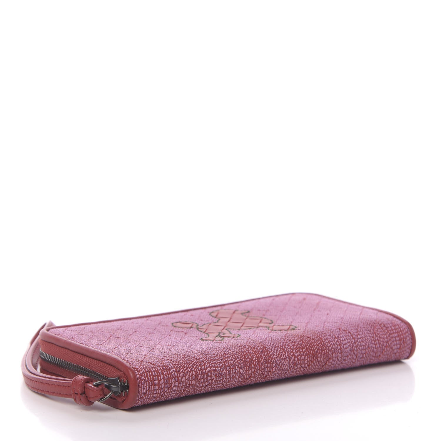 Bottega Veneta Nappa Intrecciato Poodle Embroidered Zip Around Wallet China Red 4 of 6