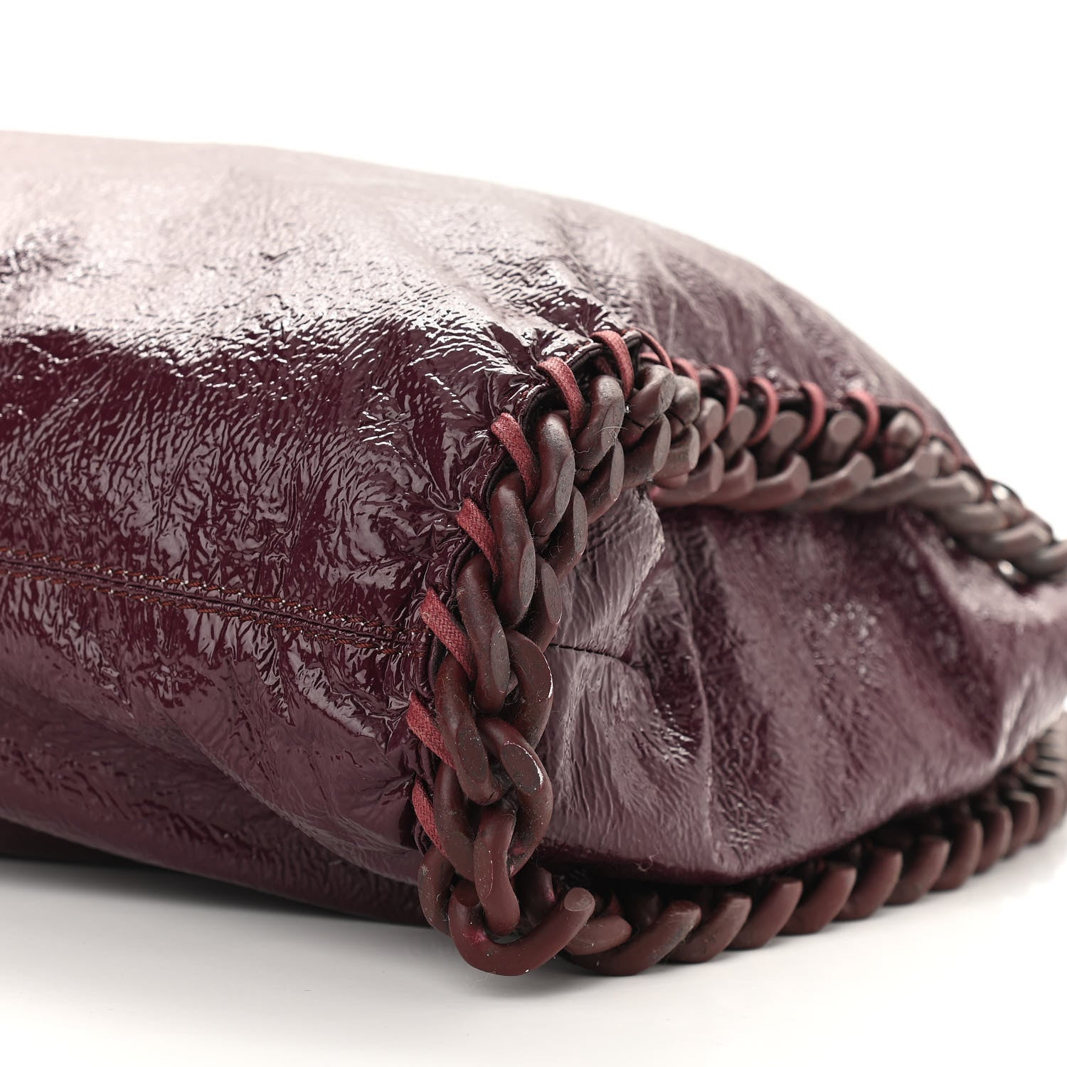 Stella McCartney Eco Alter Crinkled Patent Small Falabella Tote Burgundy 9 of 9