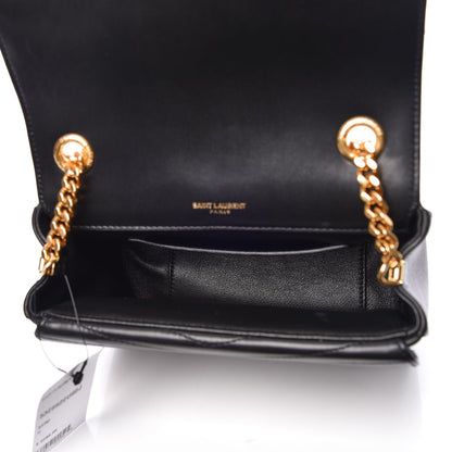 Saint Laurent Lambskin Matelasse Chevron Monogram Small Sulpice Bag Black 5 of 10