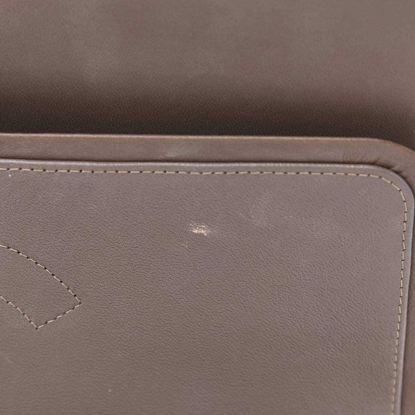 Patent Calfskin Quilted Jumbo Double Flap Grey