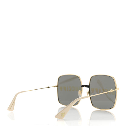 Gucci Metal Rectangular Guccify Frame Sunglasses GG0414S Gold 4 of 8