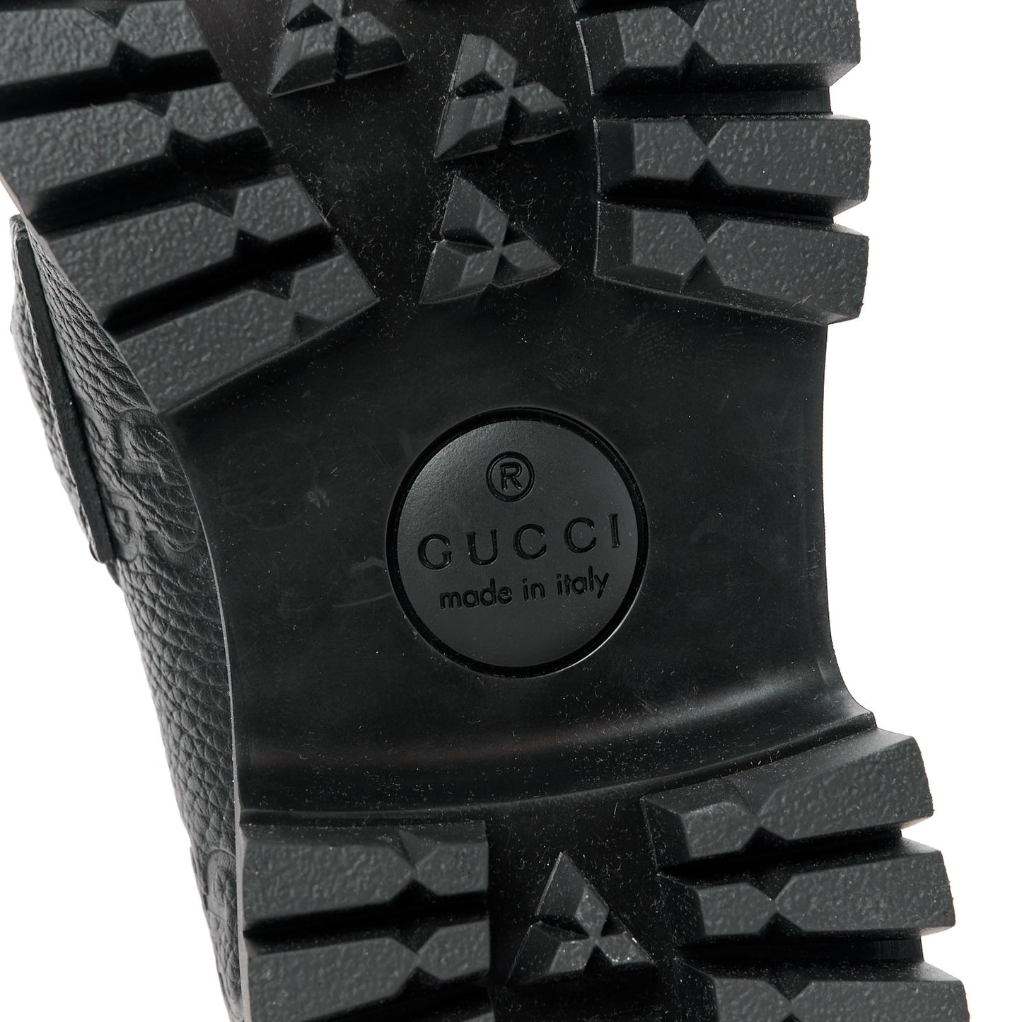 Piuma Calfskin Embossed Womens Platform Lug Sole Loafers 36.5 Black