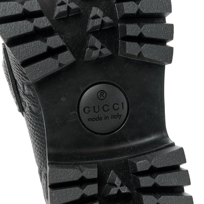Gucci Piuma Calfskin Embossed Womens Platform Lug Sole Loafers 36.5 Black 6 of 11