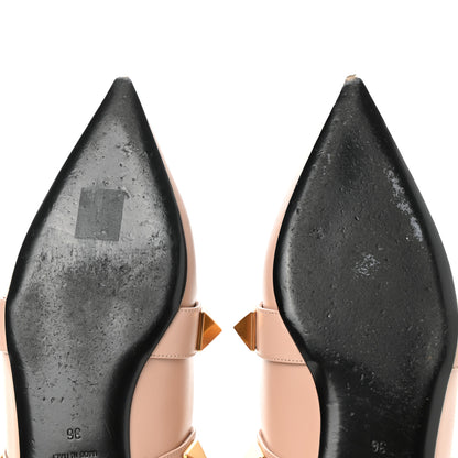 Valentino Garavani Calfskin Roman Stud Ankle Strap Flat Mules 36 Rose Cannelle 9 of 10