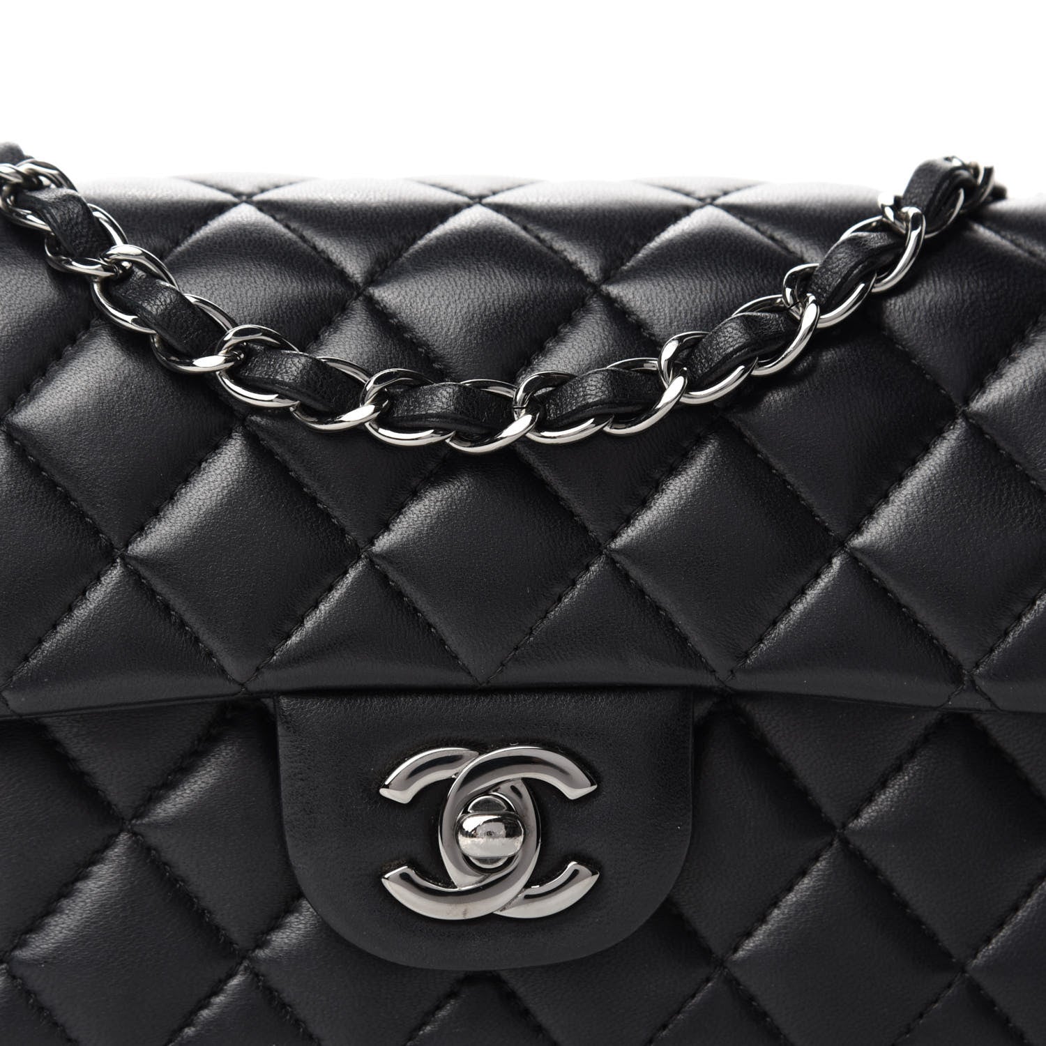 Chanel Lambskin Quilted Mini Rectangular Flap Black 12 of 12