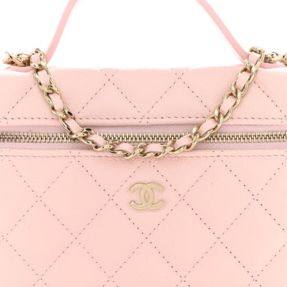 Chanel Caviar Quilted Top Handle Slim Vanity With Chain Light Pink 8 of 11