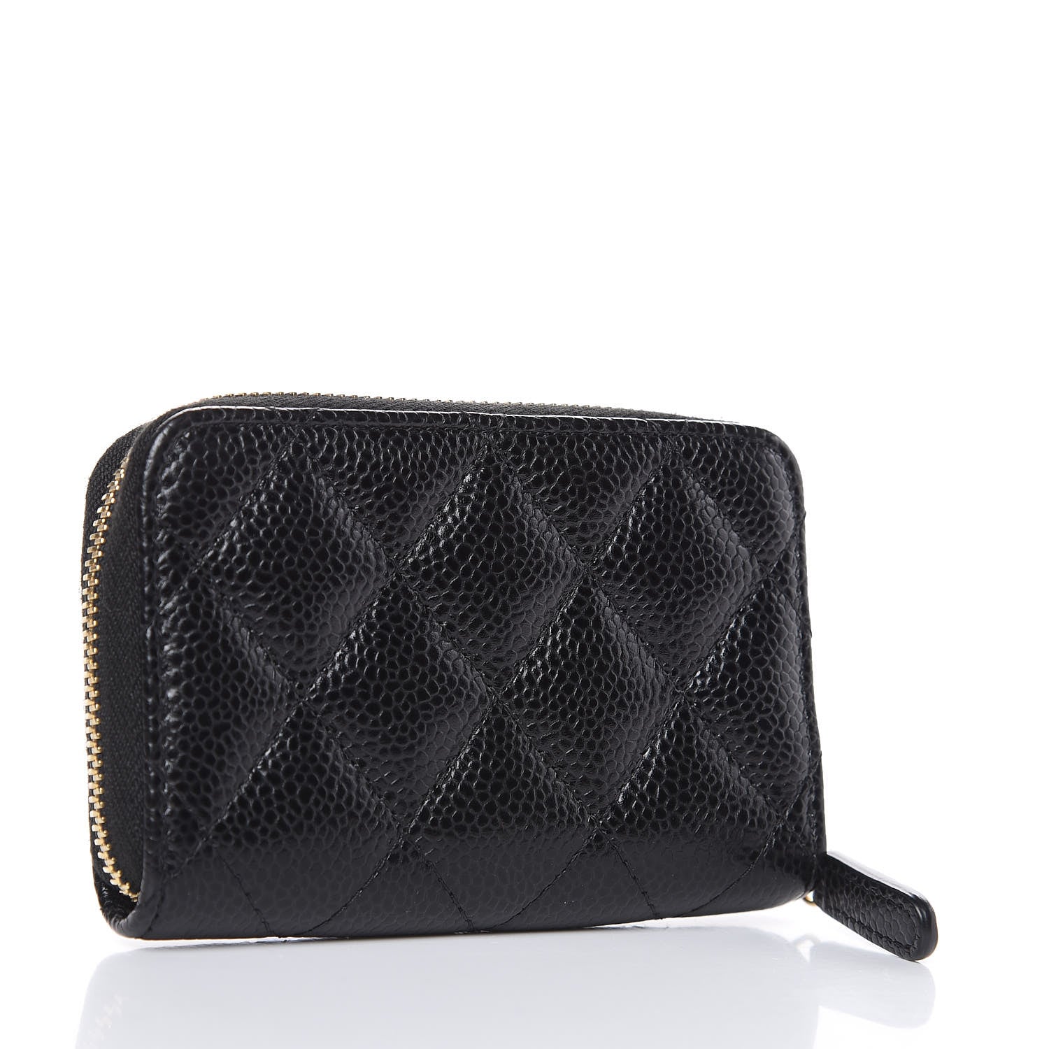 Chanel Caviar Quilted Zip Coin Purse Black 3 of 8