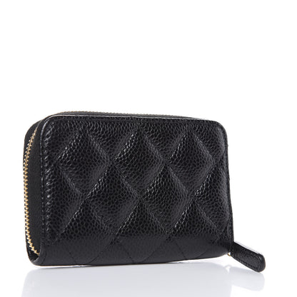 Chanel Caviar Quilted Zip Coin Purse Black 3 of 8