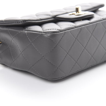 Chanel Lambskin Quilted Mini Rectangular Flap Grey 8 of 13