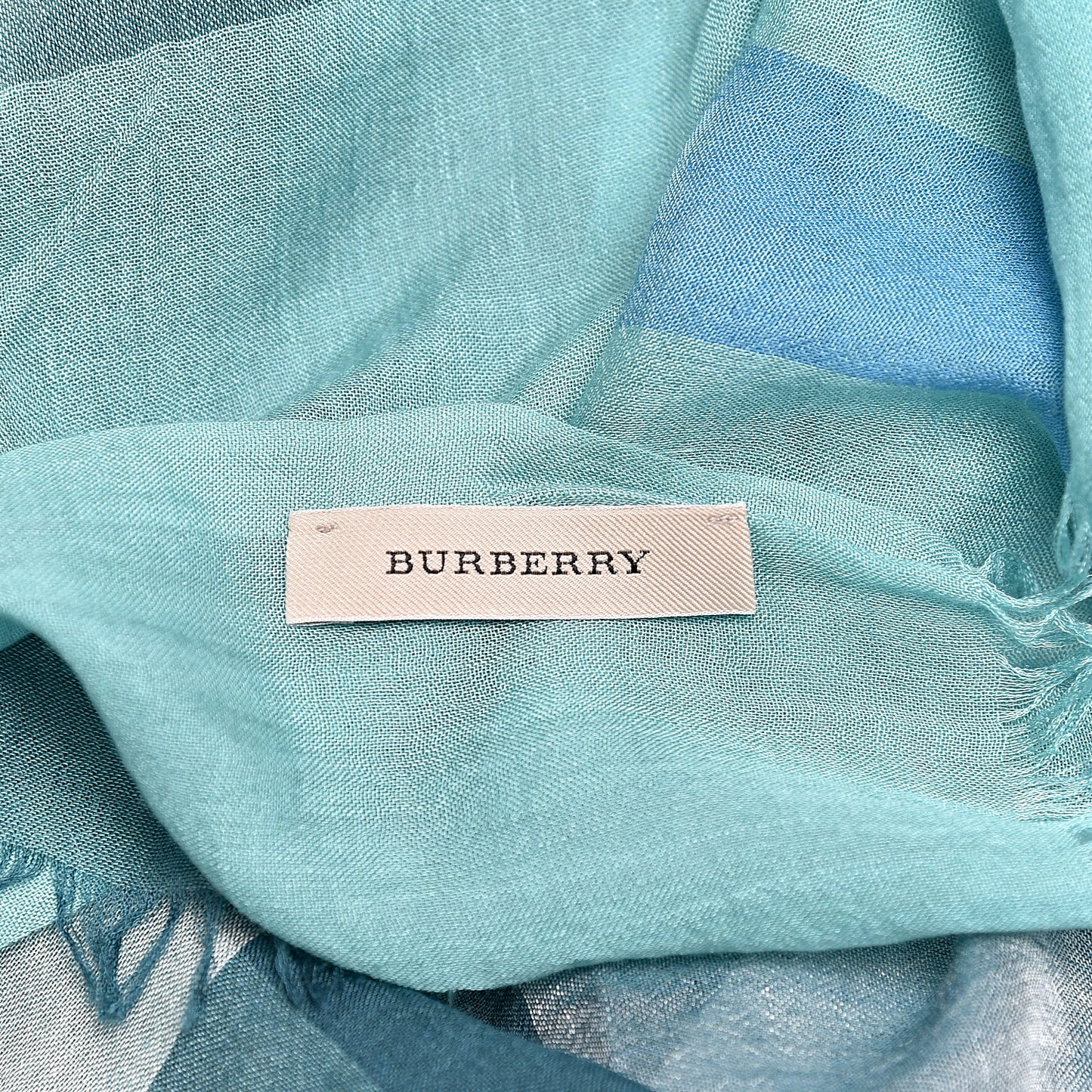 Modal Cashmere Silk House Check Lightweight Scarf Pale Peridot Blue