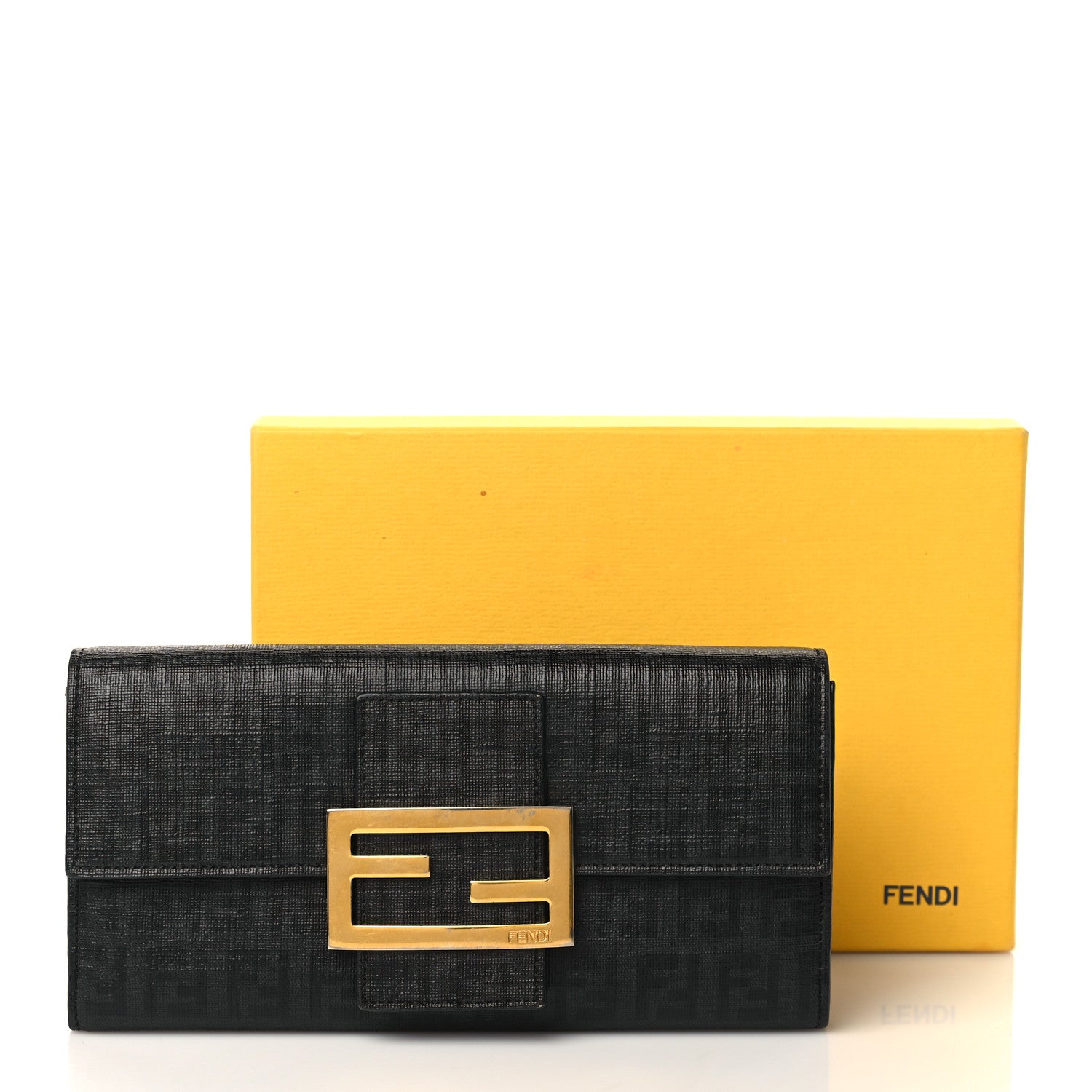 Fendi Zucchino Spalmati Forever Continental Wallet Black 10 of 10