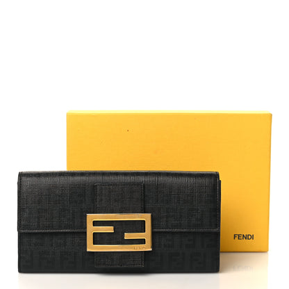 Fendi Zucchino Spalmati Forever Continental Wallet Black 10 of 10