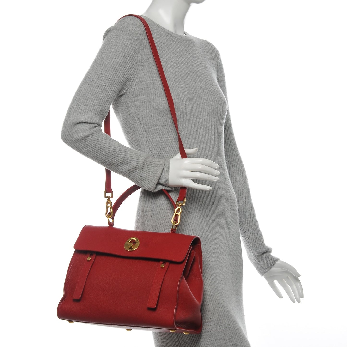Calfskin Medium Muse Two Red