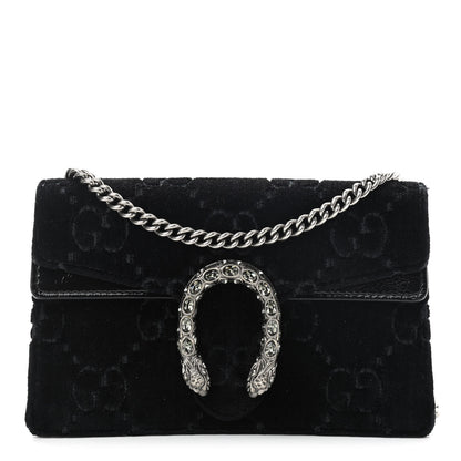 Gucci Velvet GG Monogram Super Mini Dionysus Shoulder Bag Black 1 of 10